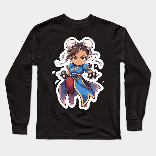 chun li Long Sleeve T-Shirt by lets find pirate